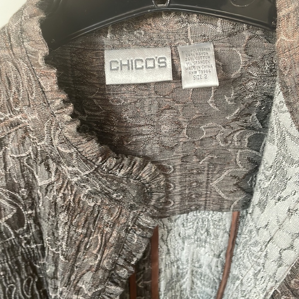 Chicos NWOT tapestry jacket brown size 12 - Picture 3 of 8